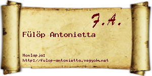 Fülöp Antonietta névjegykártya